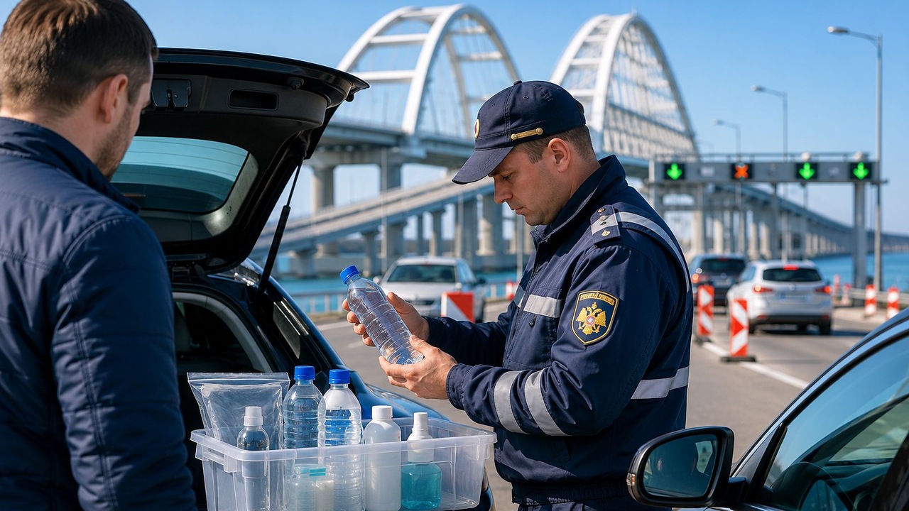 Водителям объяснили правила провоза жидкостей через Крымский мост